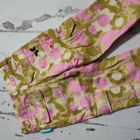 Y2K Vintage Care Bears Kids Cargo Pants - Pink and Green 4/5 - Picture 5 of 6